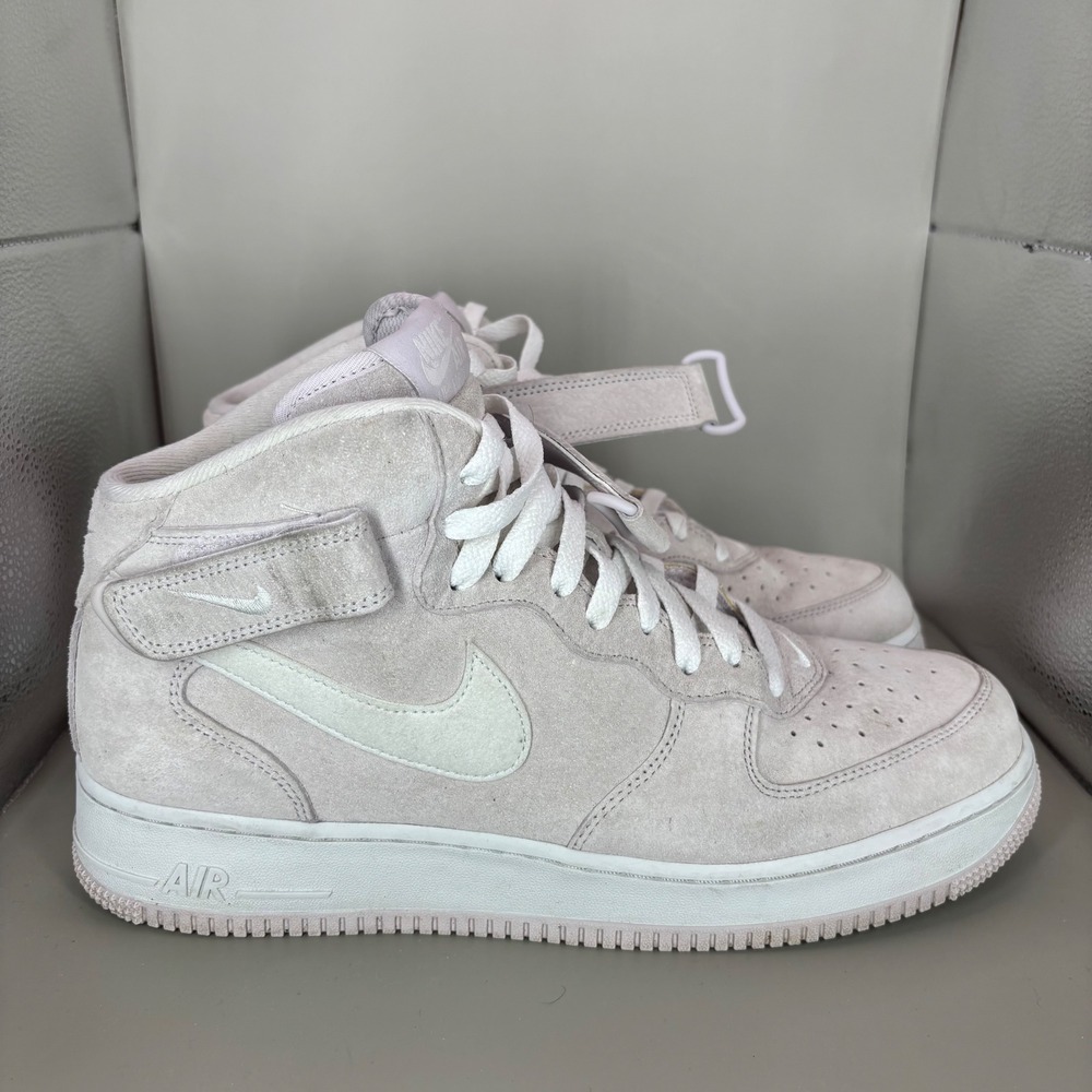 Nike Air‎ Force 1 Mid Suede Pale Pink White Sneakers Men's Size 11.5 DM0107 500